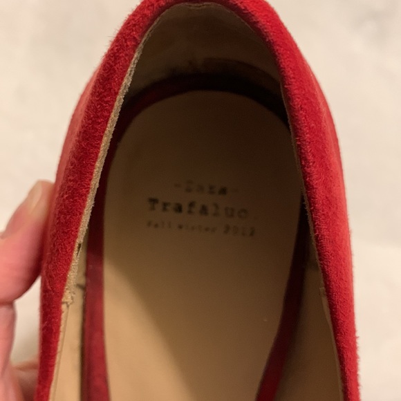 Zara faux suede red chunky red heels - Picture 8 of 8